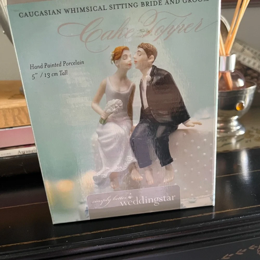 Charming Bride and Groom Cake Topper